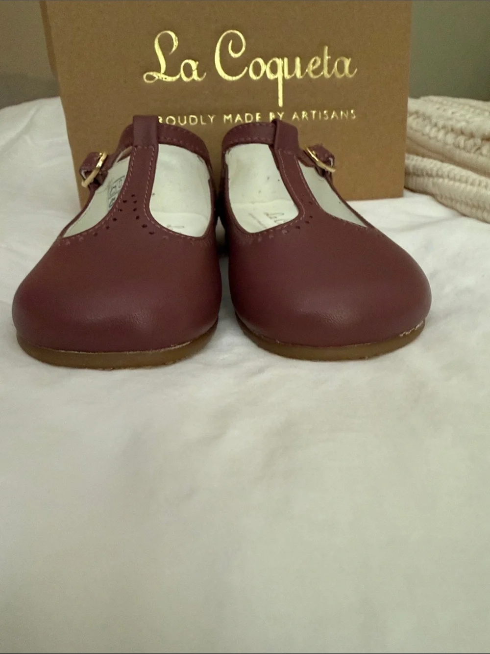 Dusty Pink Leather Girl T-Bar Shoes